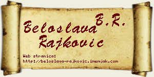 Beloslava Rajković vizit kartica